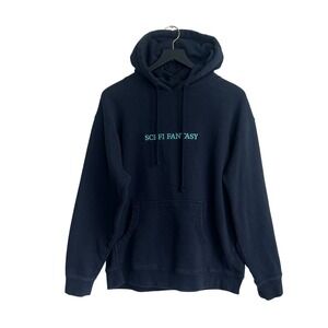 Sci-Fi Fantasy Skateboarding Navy Blue Embroidered Logo Hoodie Size Medium